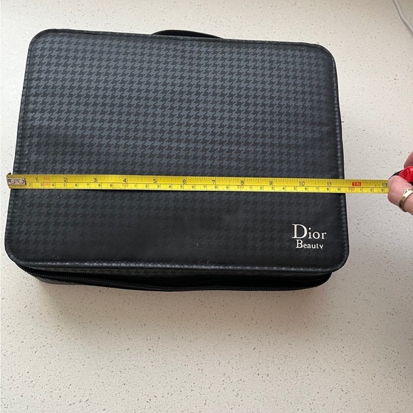 DIOR BEAUTY ORGANIZER COSMETICS CASE HOUNDSTOOTH TRAVEL BAG PURSE CHRISTIAN - Picture 8 of 9